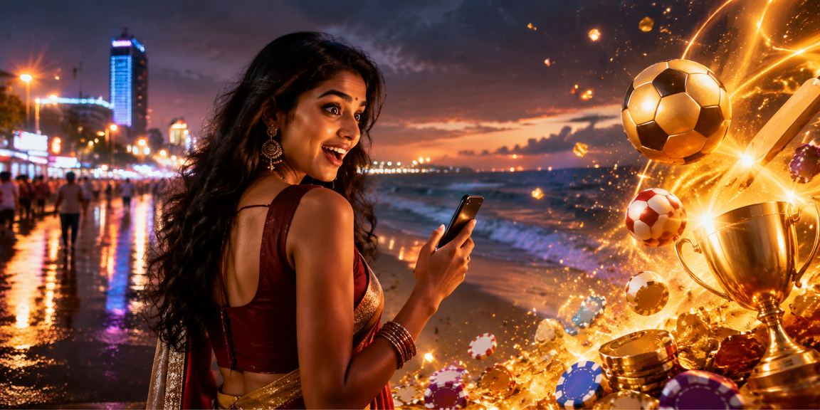 Serene Chennai Marina beach at sunset