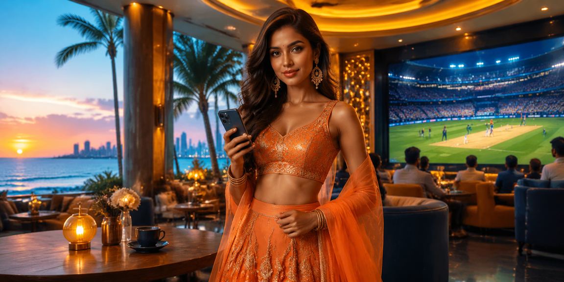 Cricket and IPL betting visual with blue and gold theme