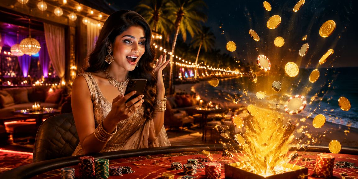 Luxurious VIP bonus celebration in Bollywood theme